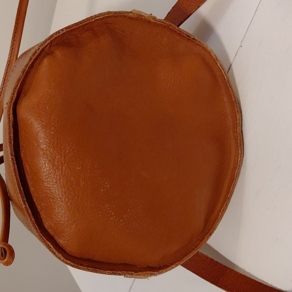 Genuine Leather Bucket Bag Purse - Picture 4 of 7